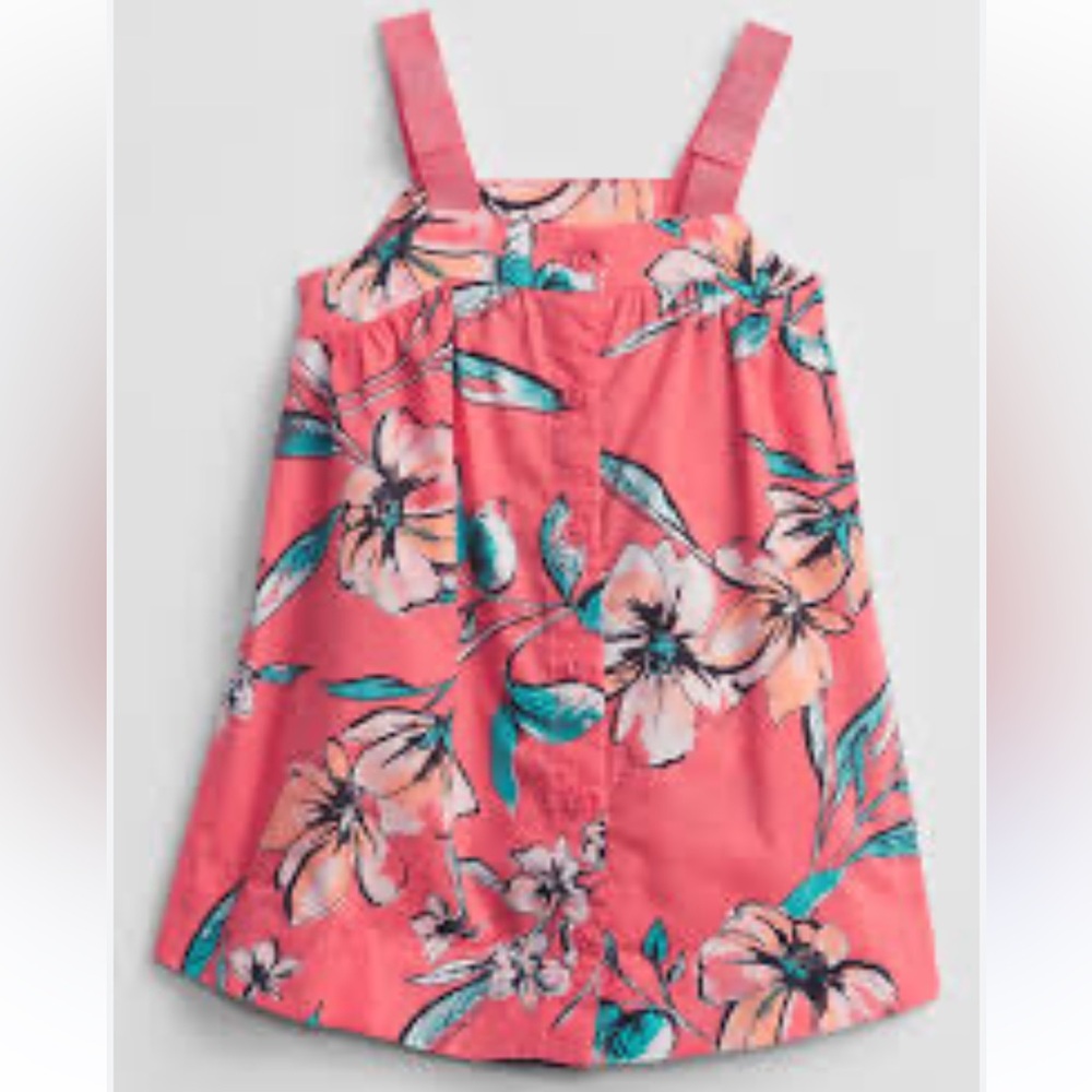 Gap Baby Floral Dress Florida Coral Pink